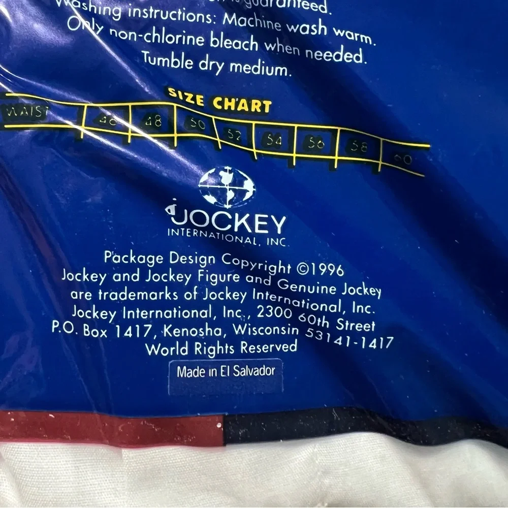Vintage NOS Jockey Big Man Full Cut Boxers 2 pack size 58 white 1996